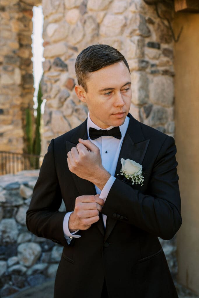 Groom photos at Desert Mountain Wedding - Arizona Wedding Photographer