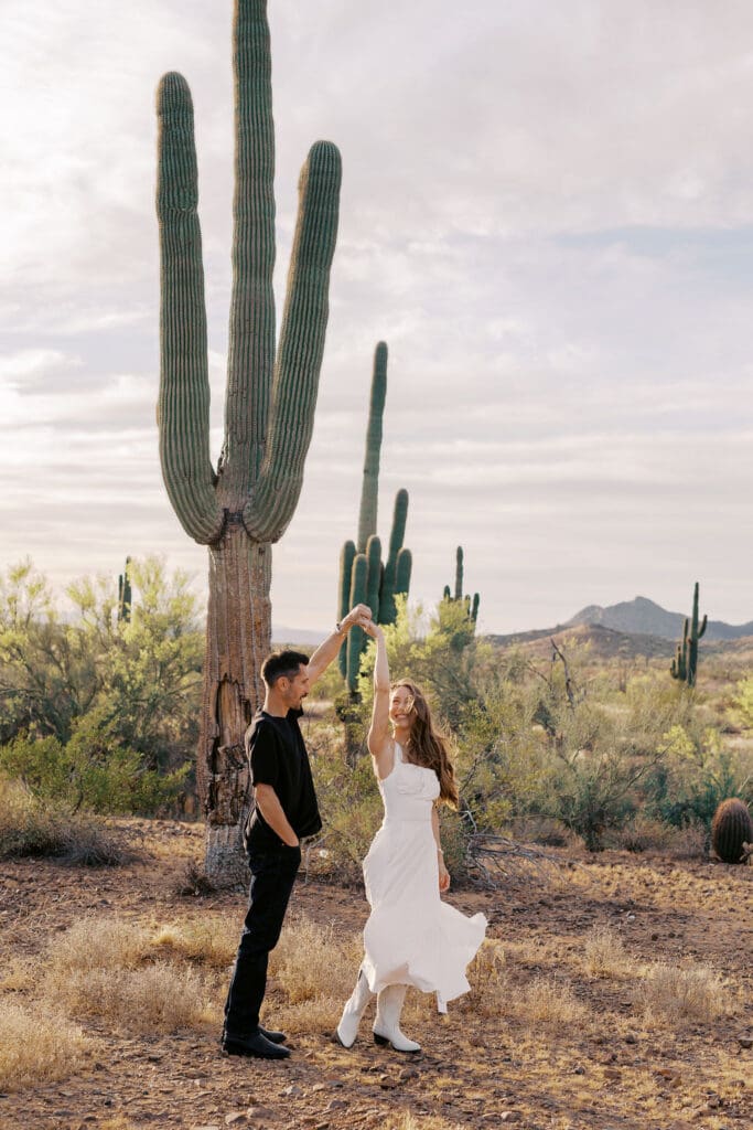 desert phoenix engagement session