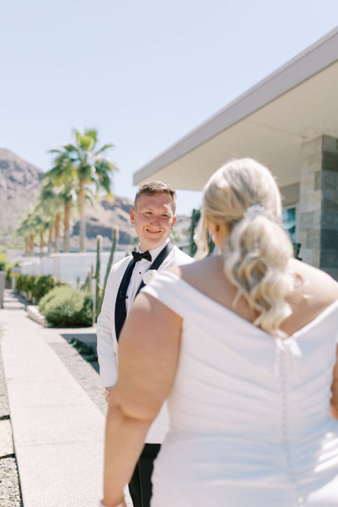 First Look photos at a Mountain Shadows Wedding Scottsdale, Arizona Wedding Photographer