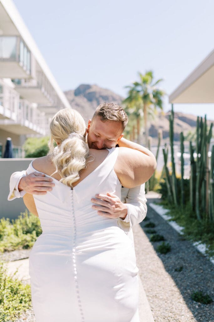 First Look photos at a Mountain Shadows Wedding Scottsdale, Arizona Wedding Photographer