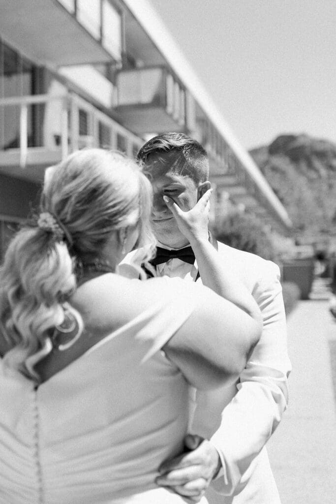 First Look photos at a Mountain Shadows Wedding Scottsdale, Arizona Wedding Photographer