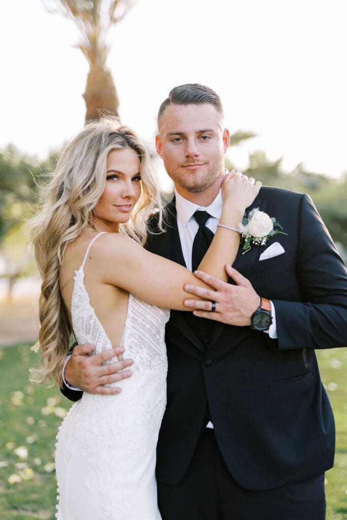 Bride and Groom photos at a Secret Garden Wedding in Phoenix