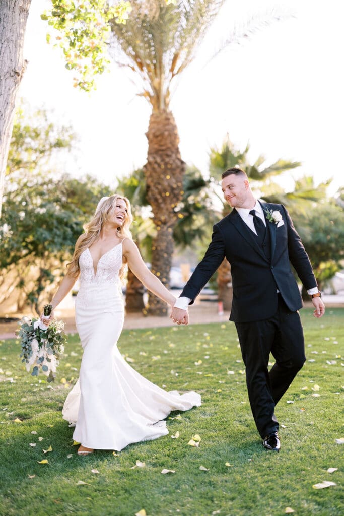 Bride and Groom photos at a Secret Garden Wedding in Phoenix