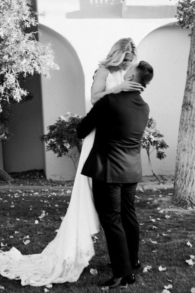 Bride and Groom photos at a Secret Garden Wedding in Phoenix