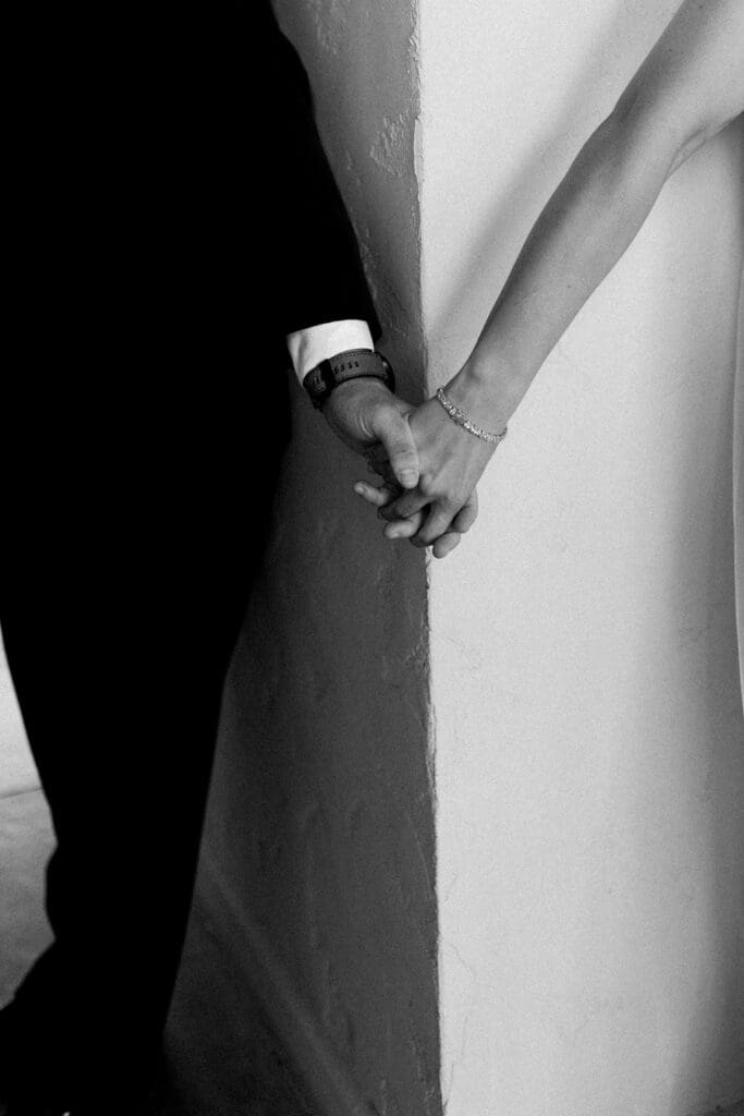 First touch photos at a Secret Garden Wedding in Phoenix