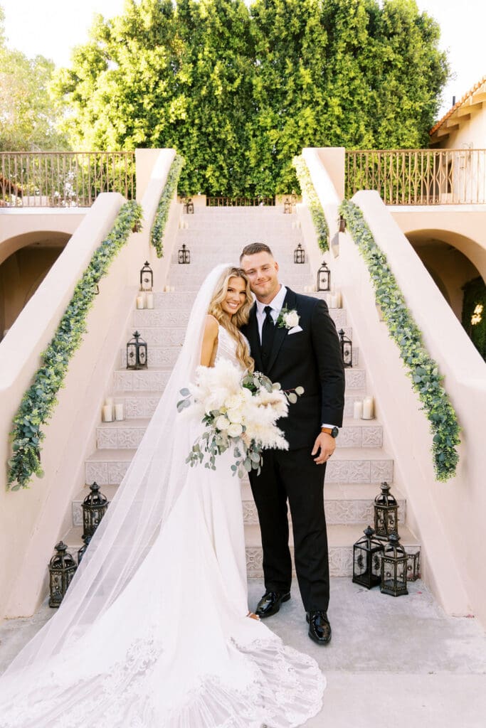 Bride and Groom photos at a Secret Garden Wedding in Phoenix