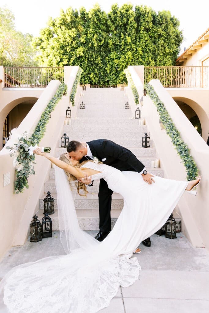 Bride and Groom photos at a Secret Garden Wedding in Phoenix