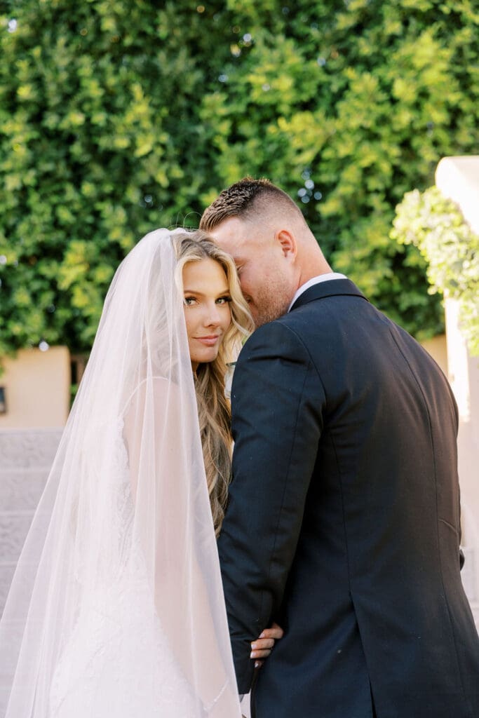 Bride and Groom photos at a Secret Garden Wedding in Phoenix