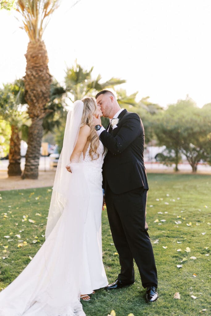 Bride and Groom photos at a Secret Garden Wedding in Phoenix