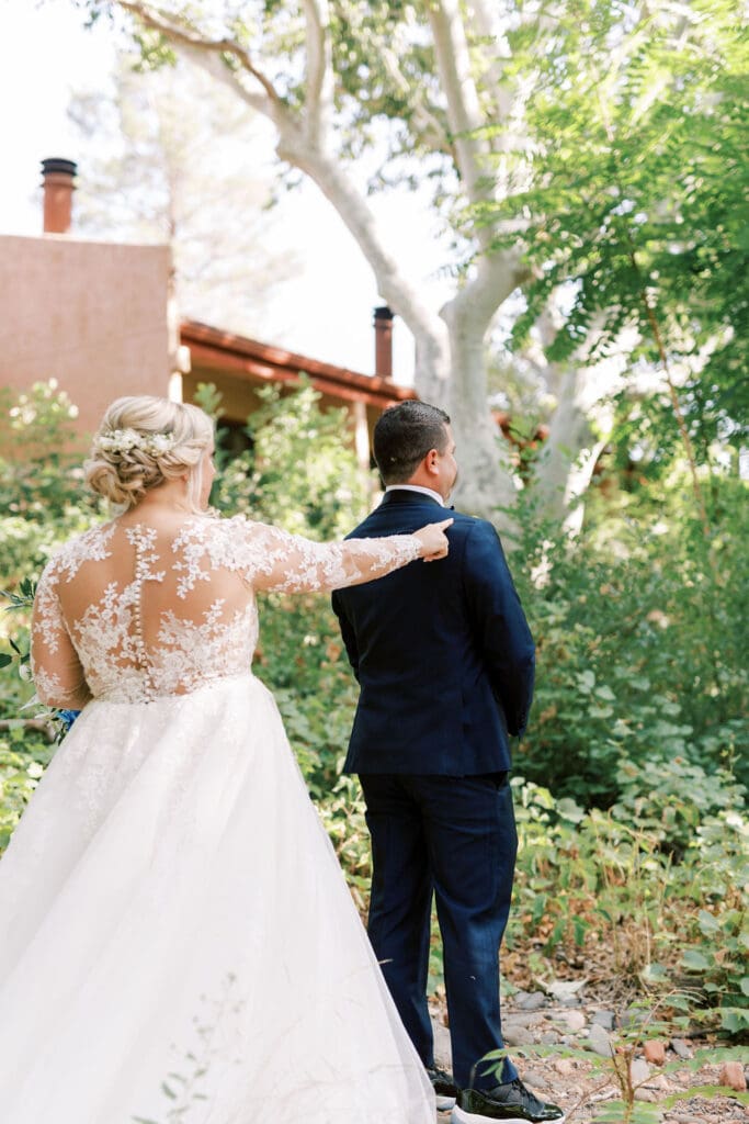 First Look Tlaquepaque Sedona Wedding Photographer