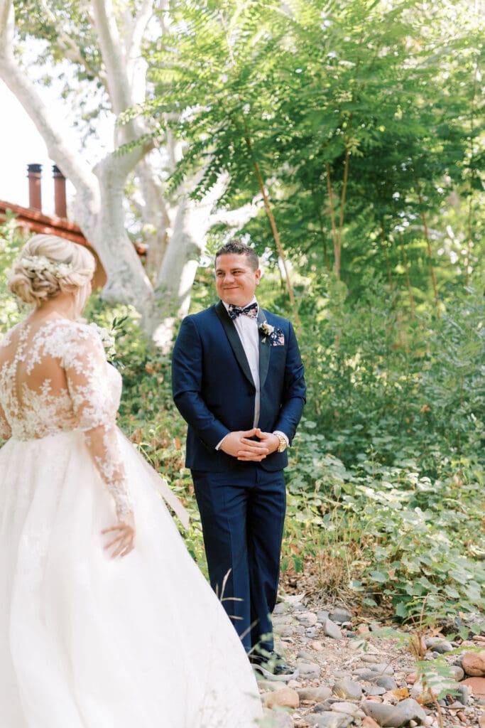 First Look Tlaquepaque Sedona Wedding Photographer