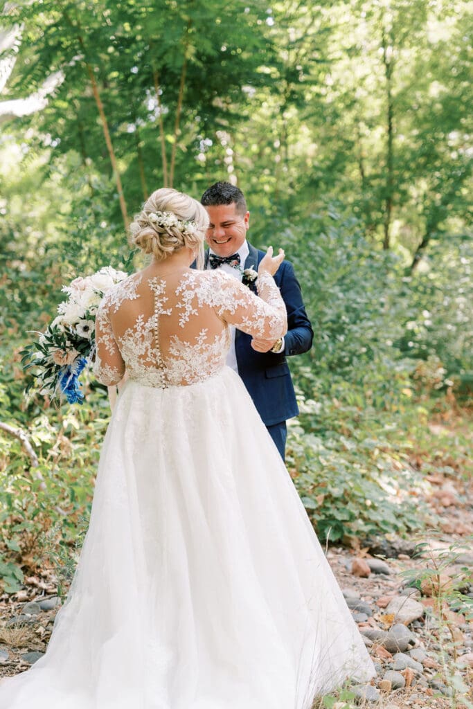 First Look Tlaquepaque Sedona Wedding Photographer